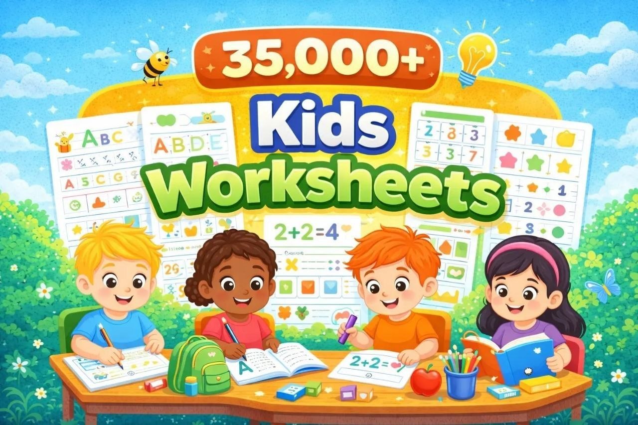 35,000+ Kids Worksheets Bundle | Printable Preschool, Kindergarten & Preschool Learning Activities