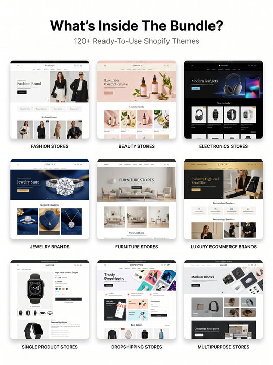 Shopify Store Builder Bundle – 120+ Premium Themes | High-Converting eCommerce Store Templates
