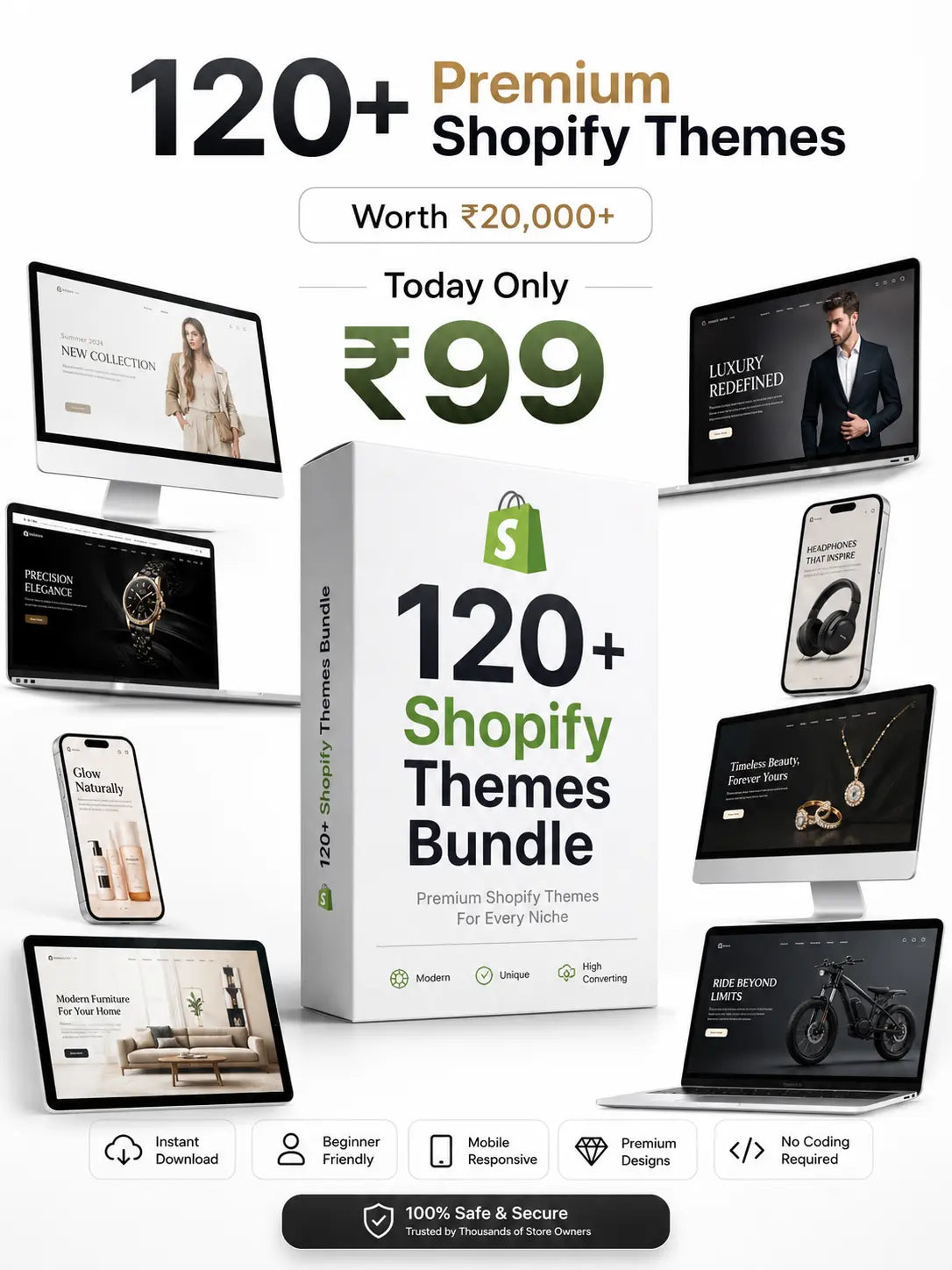 Shopify Store Builder Bundle – 120+ Premium Themes | High-Converting eCommerce Store Templates