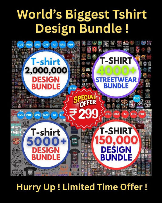 2,000,000+ T-Shirt Design Bundle | Premium POD, Streetwear & Print Ready Designs